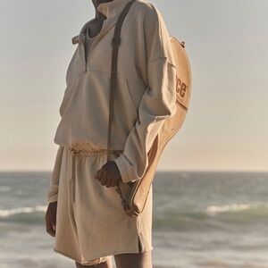 Free People Movement Cream Zip-Up Sweatshirt size xs